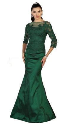 Formal Gowns May Queen - MQ1501 Beaded Illusion Bateau Trumpet Evening Dress