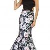 May Queen - MQ1526 Halter Floral Print Mermaid Evening Dress