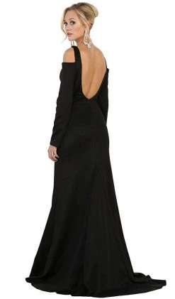 Formal Gowns May Queen - MQ1544 Long Sleeve Bateau Sheath Prom Dress