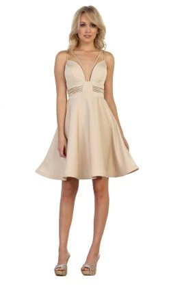 May Queen - MQ1566 Strappy Sweetheart A-Line Cocktail Dress Cocktail Dresses