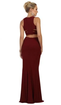 May Queen - MQ1570 Two Piece Halter Neck Trumpet Dress