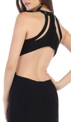 May Queen - MQ1579 Multi-Cutout Beaded Halter Sheath Gown Formal Gowns