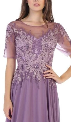 May Queen - MQ1589 Embroidered Sheer A-Line Evening Dress Formal Gowns 8 May Queen - MQ1589 Embroidered Sheer A-Line Evening Dress Formal Gowns