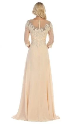Formal Gowns May Queen - MQ1617 Beaded Lace Illusion Bateau Dress 17 Formal Gowns May Queen - MQ1617 Beaded Lace Illusion Bateau Dress
