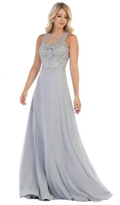 Formal Gowns May Queen - MQ1621 Embellished Illusion Jewel A-line Dress