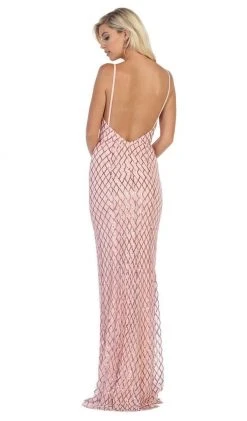 Formal Gowns May Queen - MQ1625 Adorned Lattice Motif Sheath Gown