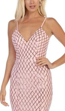 Formal Gowns May Queen - MQ1625 Adorned Lattice Motif Sheath Gown