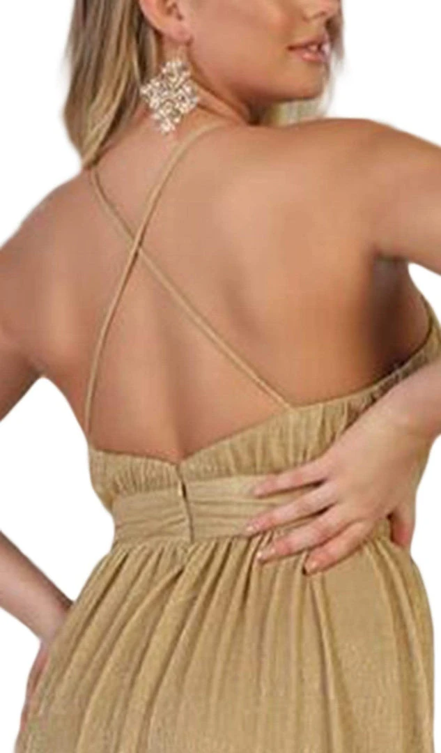 Formal Gowns May Queen - MQ1635 Ruched Plunging V-Neck A-Line Dress 6 Formal Gowns May Queen - MQ1635 Ruched Plunging V-Neck A-Line Dress