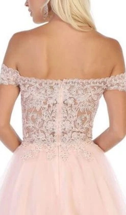 May Queen - MQ1649 Illusion Lace Off Shoulder A-Line Gown 10 May Queen - MQ1649 Illusion Lace Off Shoulder A-Line Gown