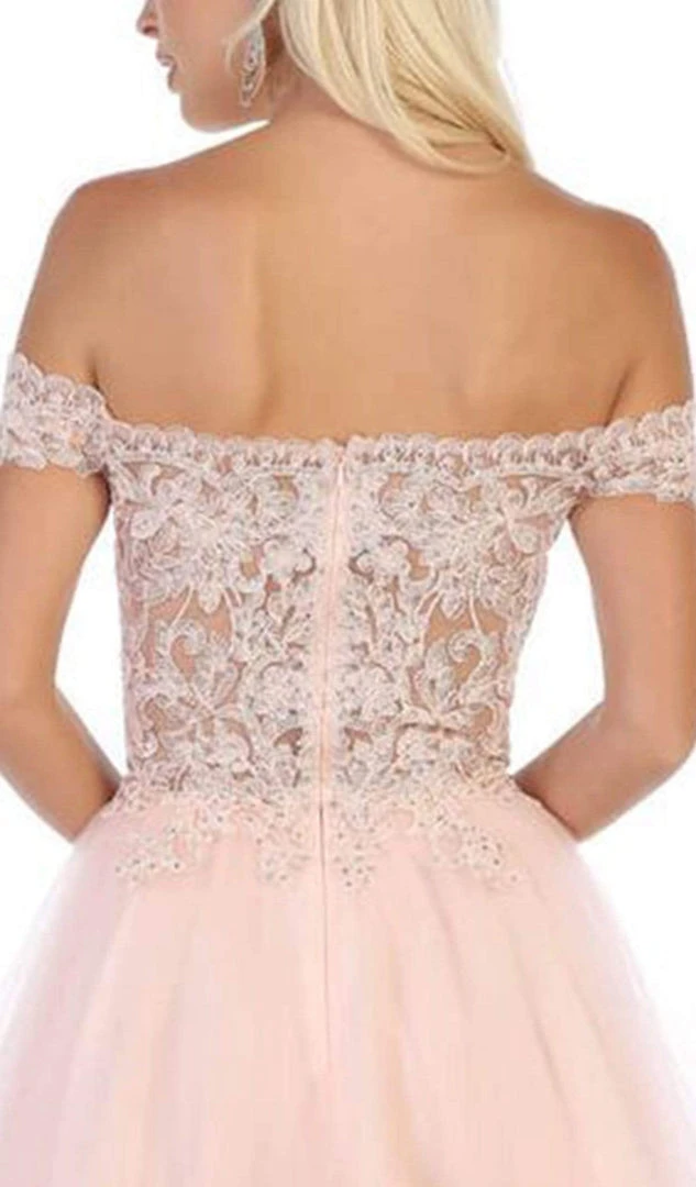 May Queen - MQ1649 Illusion Lace Off Shoulder A-Line Gown 6 May Queen - MQ1649 Illusion Lace Off Shoulder A-Line Gown