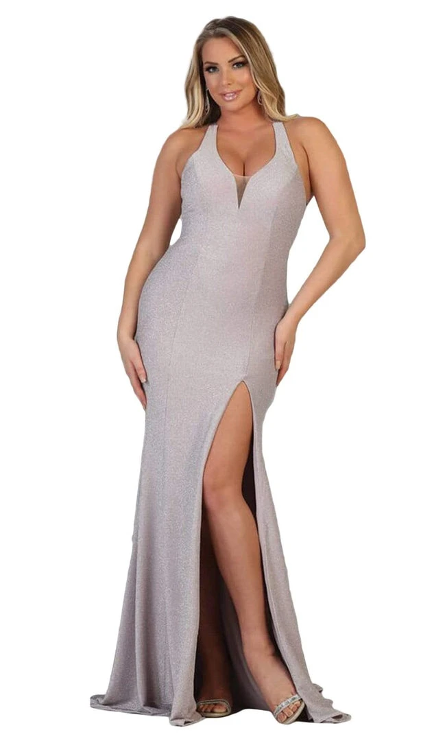 May Queen - MQ1655 Plunging Halter V-neck Trumpet Dress 7 May Queen - MQ1655 Plunging Halter V-neck Trumpet Dress