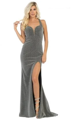 Formal Gowns May Queen - MQ1667 Crisscross Back High Slit Long Gown
