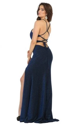 Formal Gowns May Queen - MQ1671 Strappy Open Back Fitted Long Dress
