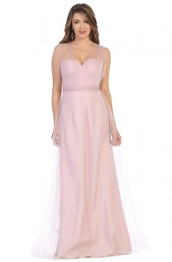 May Queen - MQ1728 Illusion Sweetheart A-Line Dress Formal Gowns