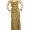 May Queen - MQ540 Strapless Sequined Lace Applique Dress