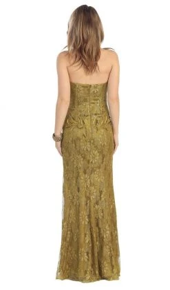 May Queen - MQ540 Strapless Sequined Lace Applique Dress 20 May Queen - MQ540 Strapless Sequined Lace Applique Dress