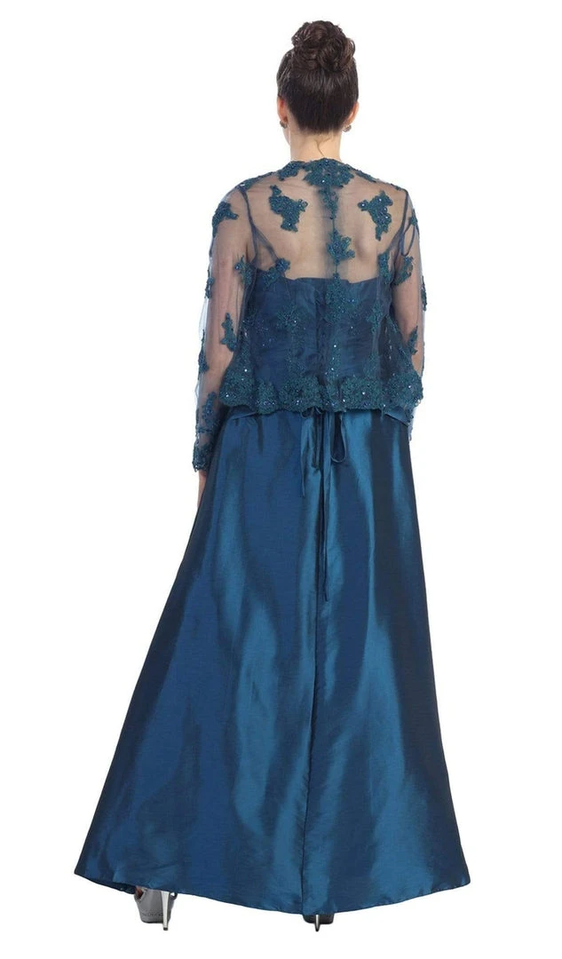 May Queen - MQ731 Appliqued Pleat Ornate Mother Of The Bride Formal Gowns 10 May Queen - MQ731 Appliqued Pleat Ornate Mother Of The Bride Formal Gowns