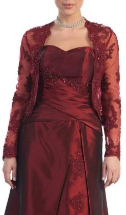 May Queen - MQ731 Appliqued Pleat Ornate Mother Of The Bride Formal Gowns