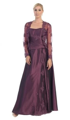 May Queen - MQ731 Appliqued Pleat Ornate Mother Of The Bride Formal Gowns 13 May Queen - MQ731 Appliqued Pleat Ornate Mother Of The Bride Formal Gowns