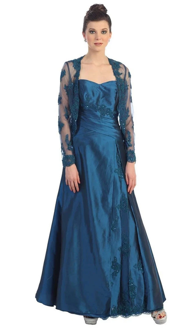 May Queen - MQ731 Appliqued Pleat Ornate Mother Of The Bride Formal Gowns 9 May Queen - MQ731 Appliqued Pleat Ornate Mother Of The Bride Formal Gowns