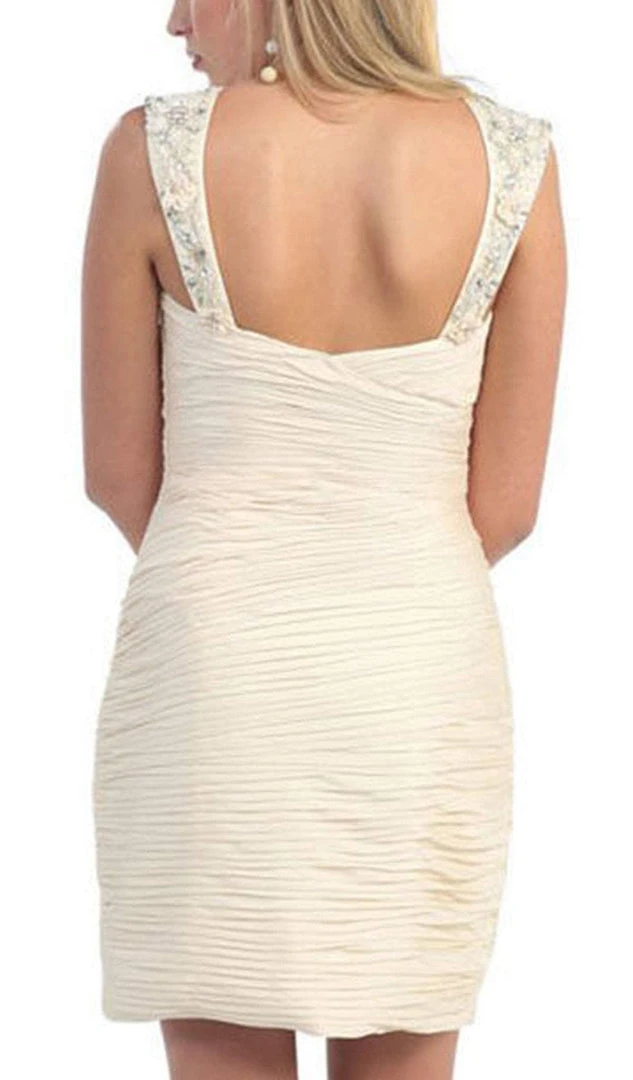 May Queen - MQ822 Shirred Sweetheart Sheath Cocktail Dress 6 May Queen - MQ822 Shirred Sweetheart Sheath Cocktail Dress