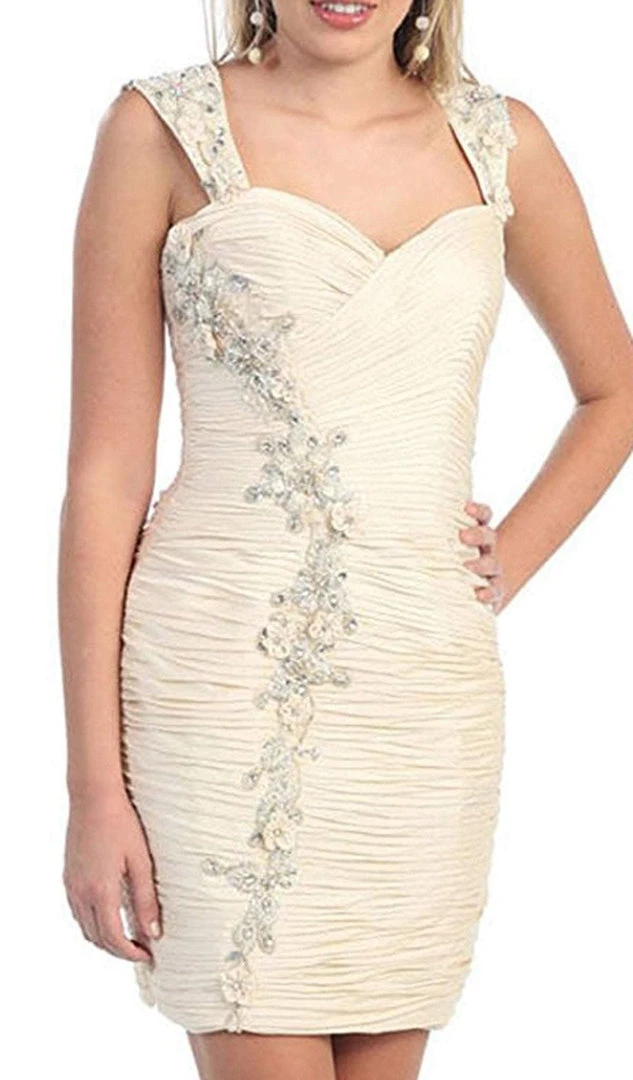 May Queen - MQ822 Shirred Sweetheart Sheath Cocktail Dress 5 May Queen - MQ822 Shirred Sweetheart Sheath Cocktail Dress