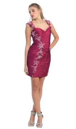 May Queen - MQ822 Shirred Sweetheart Sheath Cocktail Dress 19 May Queen - MQ822 Shirred Sweetheart Sheath Cocktail Dress
