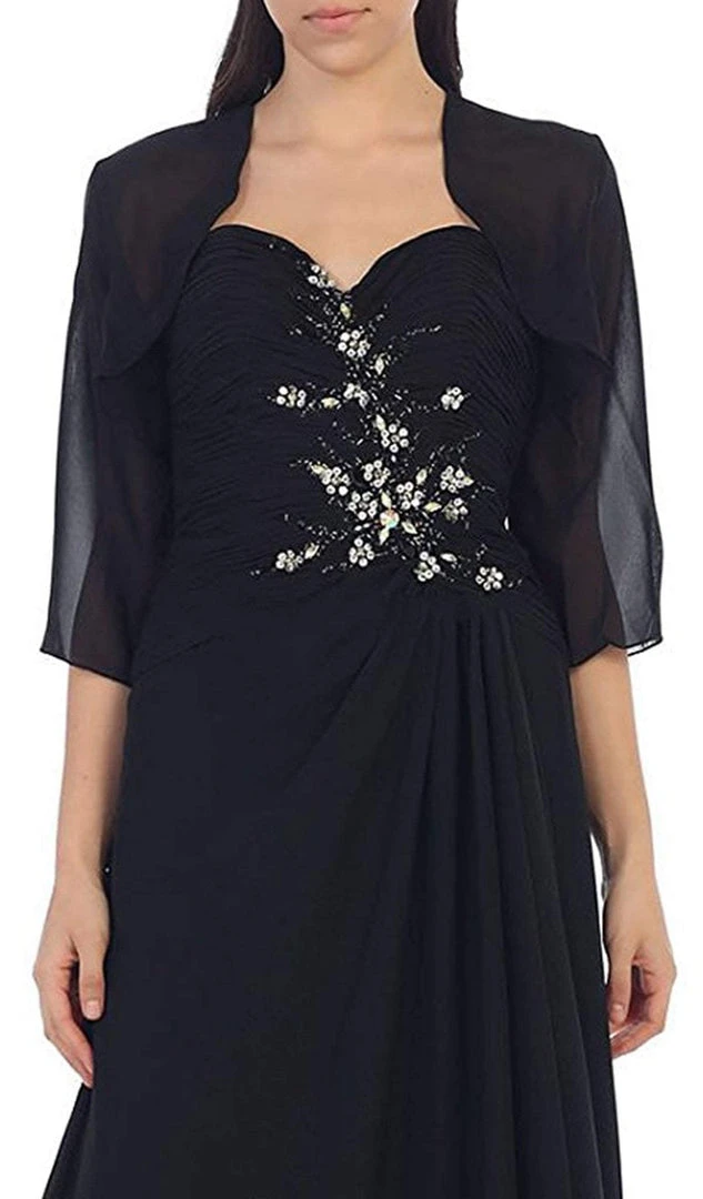 Formal Gowns May Queen - MQ838 Strapless Sweetheart Formal Gown With Quarter Sleeve Bolero 4 Formal Gowns May Queen - MQ838 Strapless Sweetheart Formal Gown With Quarter Sleeve Bolero