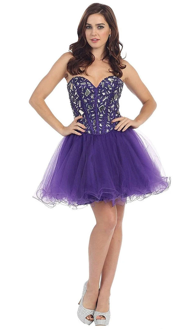 Cocktail Dresses May Queen - MQ873 Strapless Sweetheart Corset Cocktail Dress 13 Cocktail Dresses May Queen - MQ873 Strapless Sweetheart Corset Cocktail Dress