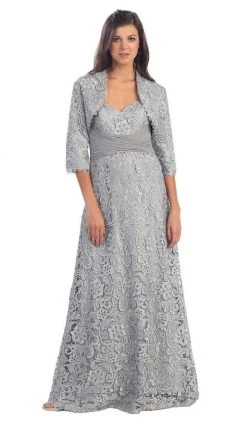 Formal Gowns May Queen - MQ888 Baroque Lace Sweetheart Evening Dress With Bolero