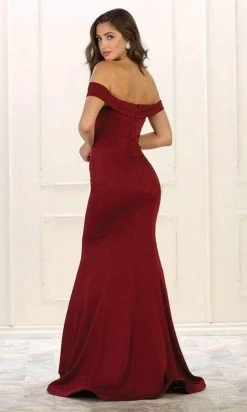 May Queen - Off Shoulder Mermaid Evening Gown MQ1547 - 1 Pc Burgundy In Size 2 Available Formal Gowns