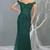 May Queen - Off Shoulder Sequin Evening Dress RQ7879 - 1 Pc Champagne/ Gold In Size 20 Available Formal Gowns