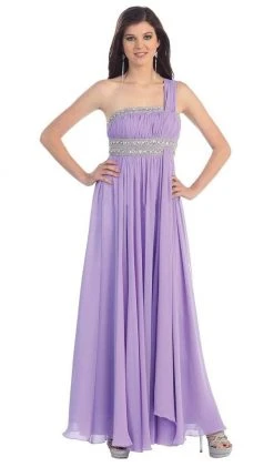 May Queen - One Shoulder Strap Bejeweled Chiffon Dress MQ748 Formal Gowns 22 May Queen - One Shoulder Strap Bejeweled Chiffon Dress MQ748 Formal Gowns
