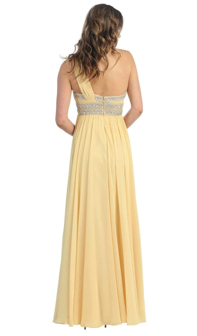 May Queen - One Shoulder Strap Bejeweled Chiffon Dress MQ748 Formal Gowns 13 May Queen - One Shoulder Strap Bejeweled Chiffon Dress MQ748 Formal Gowns