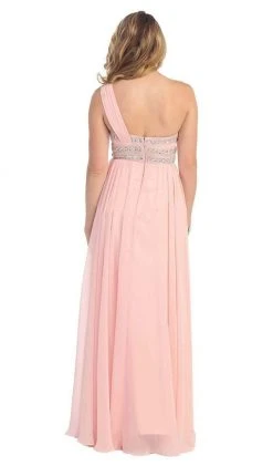 May Queen - One Shoulder Strap Bejeweled Chiffon Dress MQ748 Formal Gowns 30 May Queen - One Shoulder Strap Bejeweled Chiffon Dress MQ748 Formal Gowns