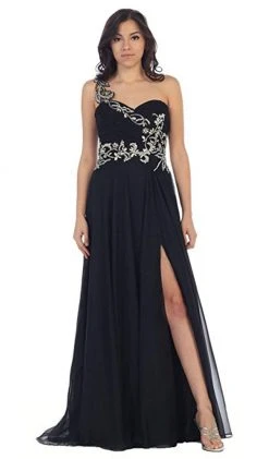 May Queen - One Shoulder Strap Sequined Formal Dress With High Front Slit Formal Gowns 13 May Queen - One Shoulder Strap Sequined Formal Dress With High Front Slit Formal Gowns