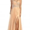 May Queen - One Shoulder Strap Sequined Formal Dress With High Front Slit Formal Gowns