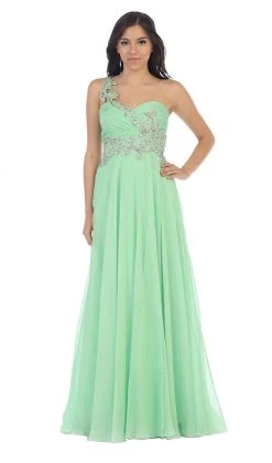 May Queen - One Shoulder Strap Sequined Formal Dress With High Front Slit Formal Gowns 17 May Queen - One Shoulder Strap Sequined Formal Dress With High Front Slit Formal Gowns