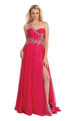 May Queen - One Shoulder Strap Sequined Formal Dress With High Front Slit Formal Gowns 15 May Queen - One Shoulder Strap Sequined Formal Dress With High Front Slit Formal Gowns