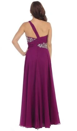 May Queen - One Shoulder Strapped Sweetheart Evening Dress