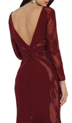 May Queen - Paneled Sheer Lace Sheath Long Evening Gown 13 May Queen - Paneled Sheer Lace Sheath Long Evening Gown