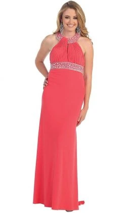 May Queen - Pleated Halter Evening Dress Formal Gowns