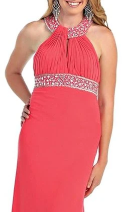 May Queen - Pleated Halter Evening Dress Formal Gowns