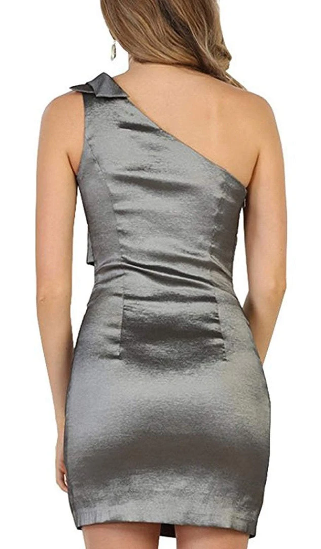 Cocktail Dresses May Queen - Pleated One Shoulder Strap Cocktail Dress 6 Cocktail Dresses May Queen - Pleated One Shoulder Strap Cocktail Dress