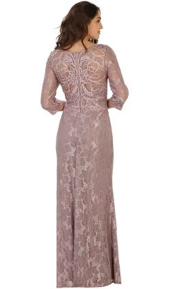 May Queen - Quarter Length Sleeve Lace Evening Dress 10 May Queen - Quarter Length Sleeve Lace Evening Dress