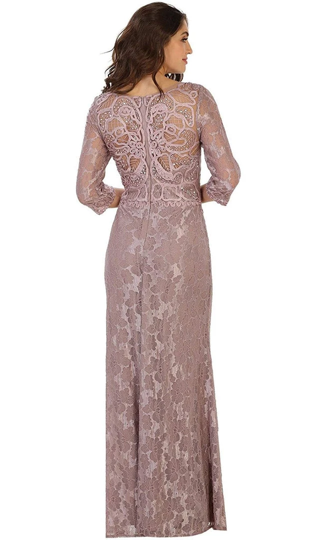 May Queen - Quarter Length Sleeve Lace Evening Dress 5 May Queen - Quarter Length Sleeve Lace Evening Dress