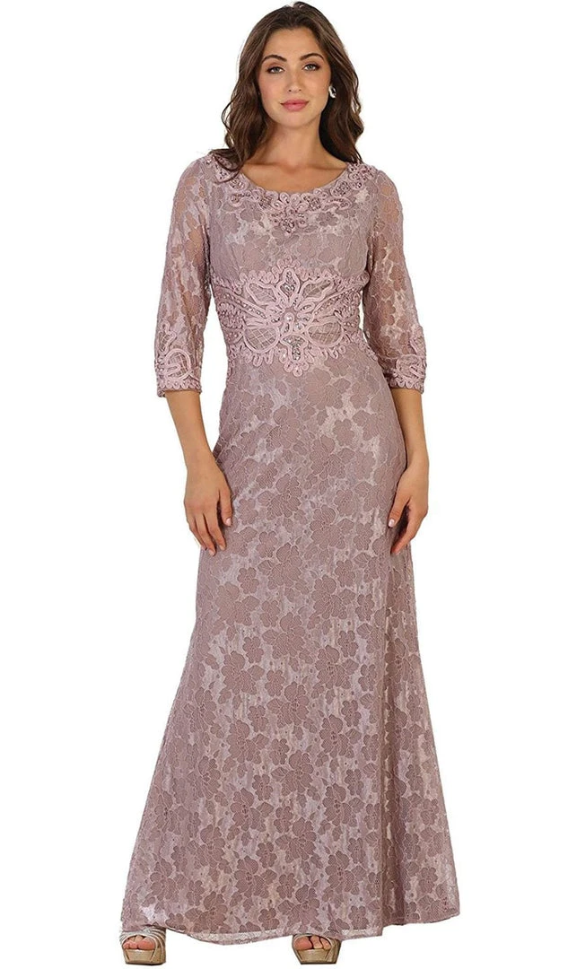 May Queen - Quarter Length Sleeve Lace Evening Dress 3 May Queen - Quarter Length Sleeve Lace Evening Dress