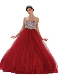 May Queen - Rhinestone Embellished Quinceanera Ballgown Formal Gowns