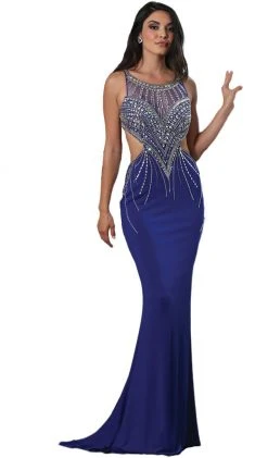 May Queen - RQ-7334 Bejeweled Scoop Sheath Evening Dress 12 May Queen - RQ-7334 Bejeweled Scoop Sheath Evening Dress