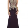 May Queen - RQ-7434 Gilded Illusion Jewel Sheath Evening Dress